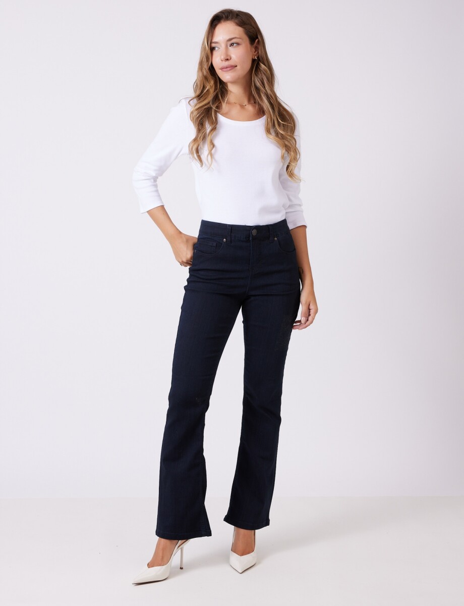 Jean Tiro Alto & Efecto Realce - Marino 