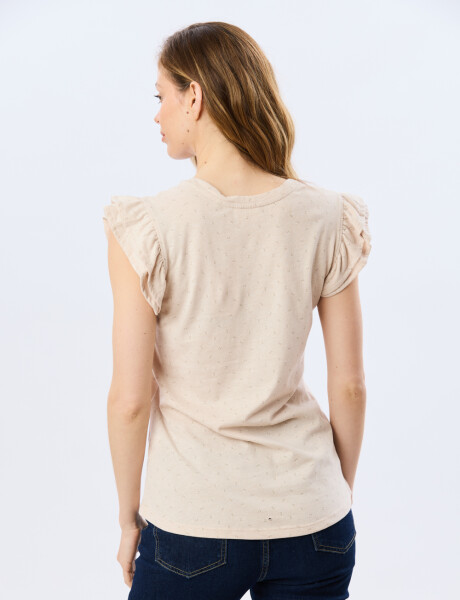 REMERA ESTAMPADA DE ALGODÓN Beige