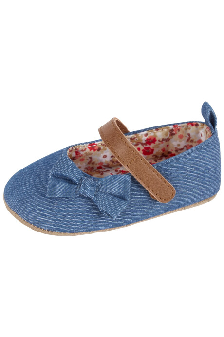Guillermina chambray con velcro y moña Sin color