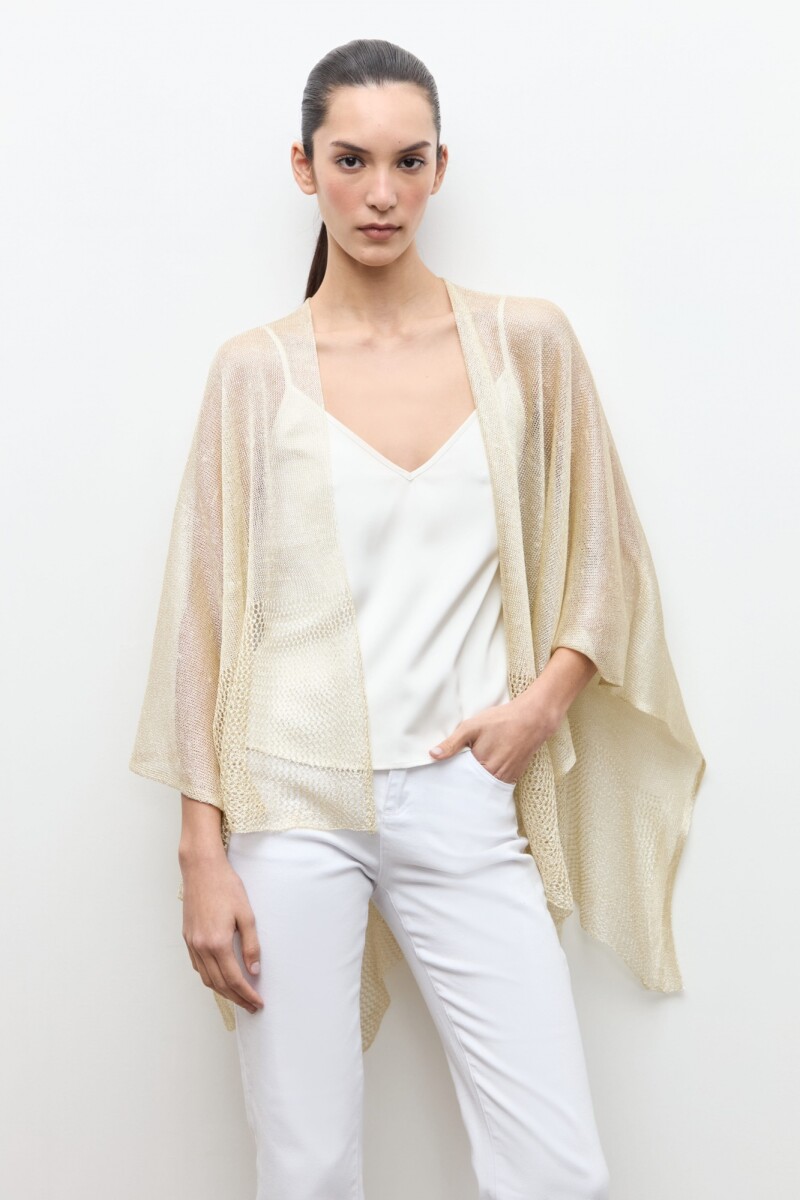 Ruana tejida lurex crudo