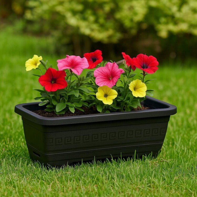 MACETA JARDINERA RECTANGULAR 17,5 LITROS NEGRO