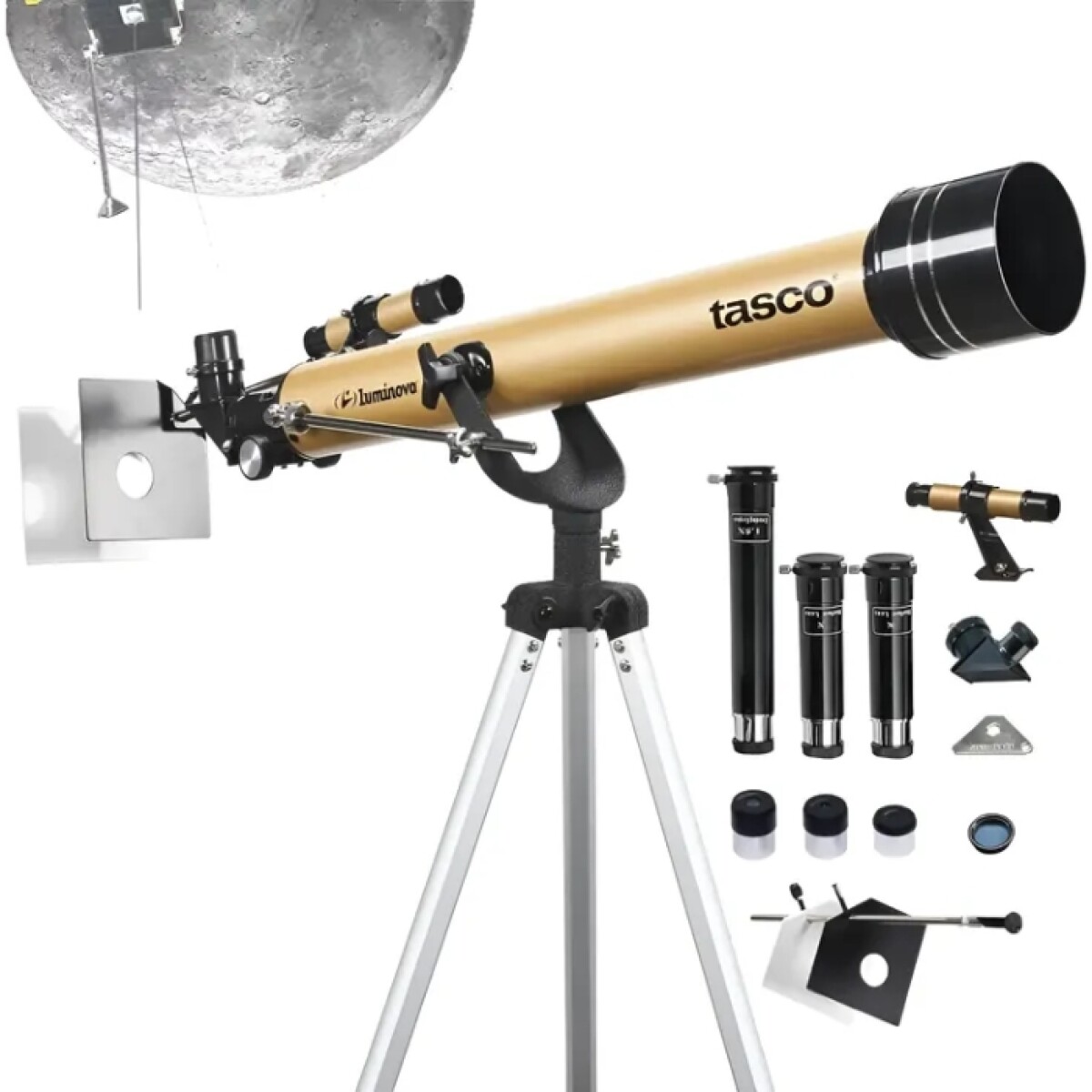 Telescopio Refractor Luminova 660x con Trípode y Accesorios 