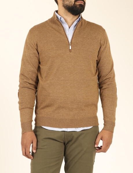Sweater Medio Cierre Harrington Label Camel