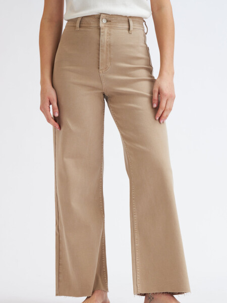 Pantalón de jean ancho Beige