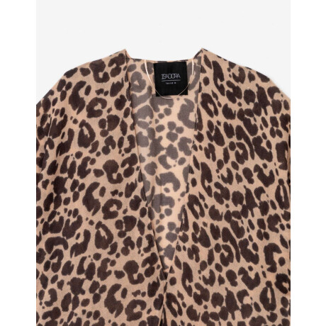 Kimono Animal Print Combinacion Bicolor