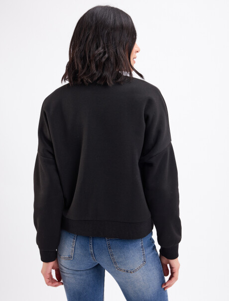 Campera felpa bomber negro