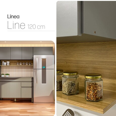 Juego de 3 Modulos De Cocina 120 cm Color Gris GAMAS DE GRIS