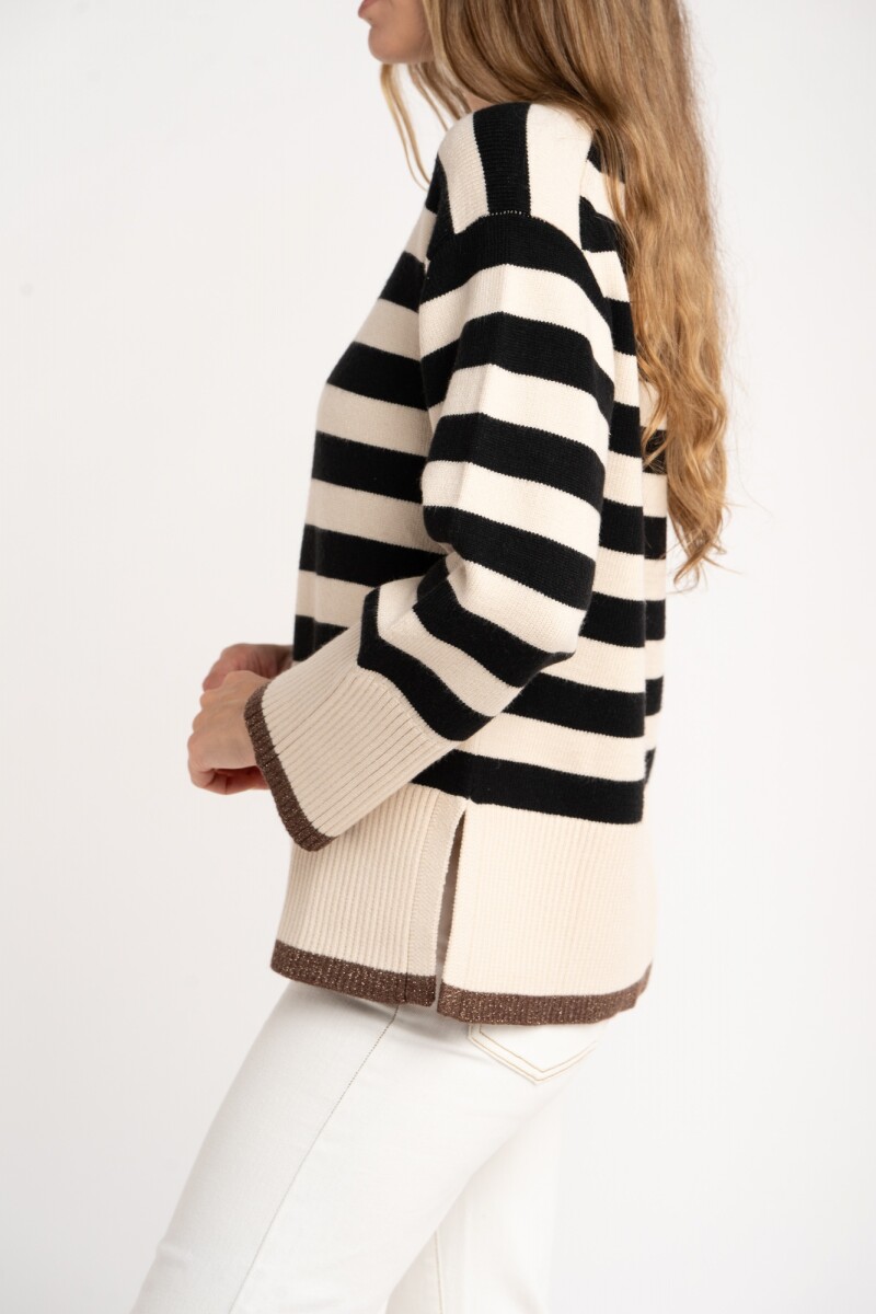 Sweater Rayado Negro