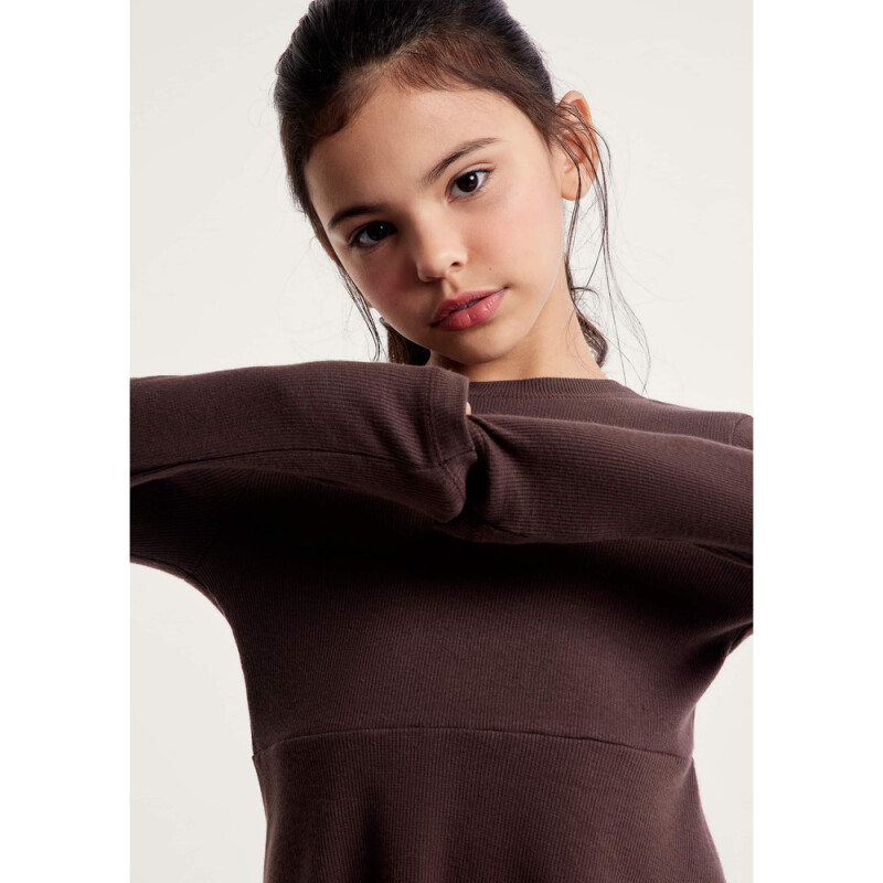 VESTIDO ML FEM MARROM ESCURO