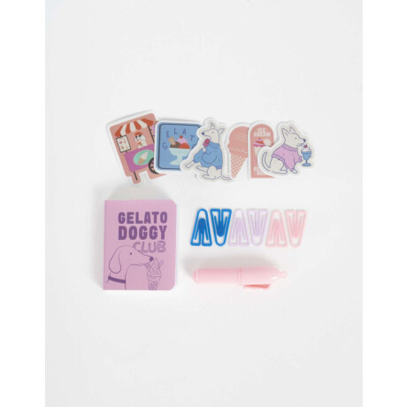 Mini Set De Librería Gelato Doggy Club Combinacion Multicolor
