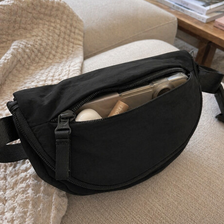 Riñonera Bandolera ajustable con bolsillos Negro