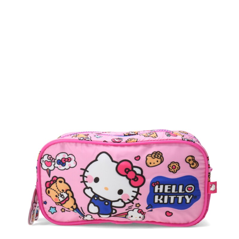 Cartuchera Hello Kitty Doble Cierre Rosado - Fucsia