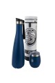 Termo Vacumm Cola De 750ml + Mate De Acero Inox De 240ml Azul
