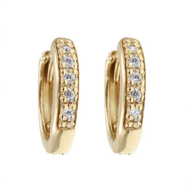 Caravanas aro pavé CH de oro amarillo 18k con brillantes Caravanas aro pavé CH de oro amarillo 18k con brillantes