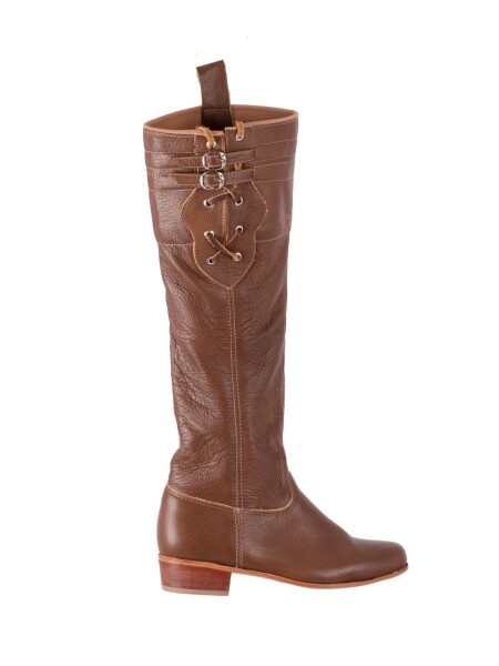 Bota de suela caña larga acordonada Marron