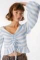 Top Zeia Rayas Celeste