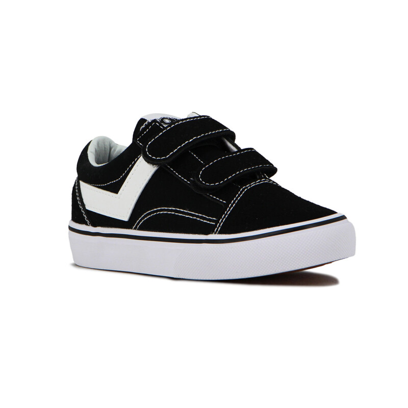 Pony Champion Casual con Velcro Niño - Negro/Blanc Negro-Blanco