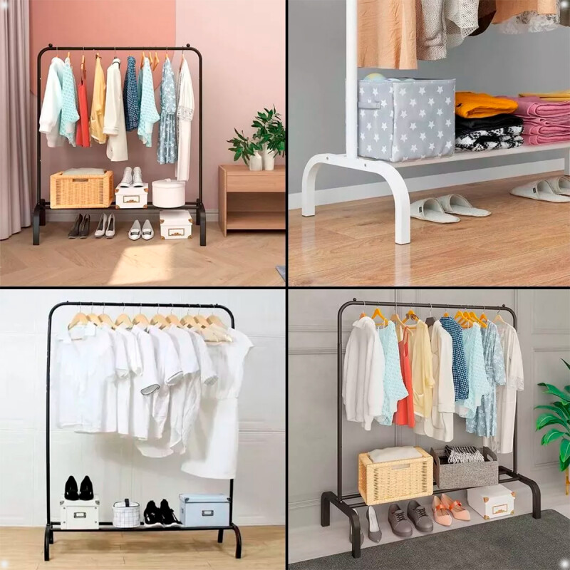 Perchero De Metal Organizador De Ropa Blanco