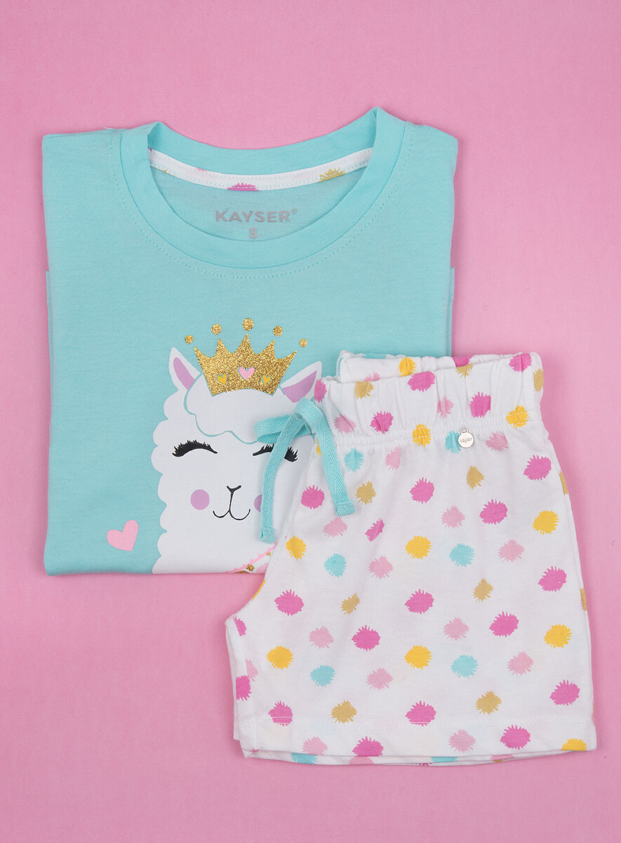 K PIJAMA PT LLAMA - TURQUESA 