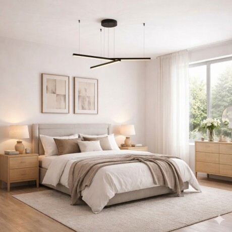 Colgante Led lineal 3 barras 30W Dimerizable NEGRA