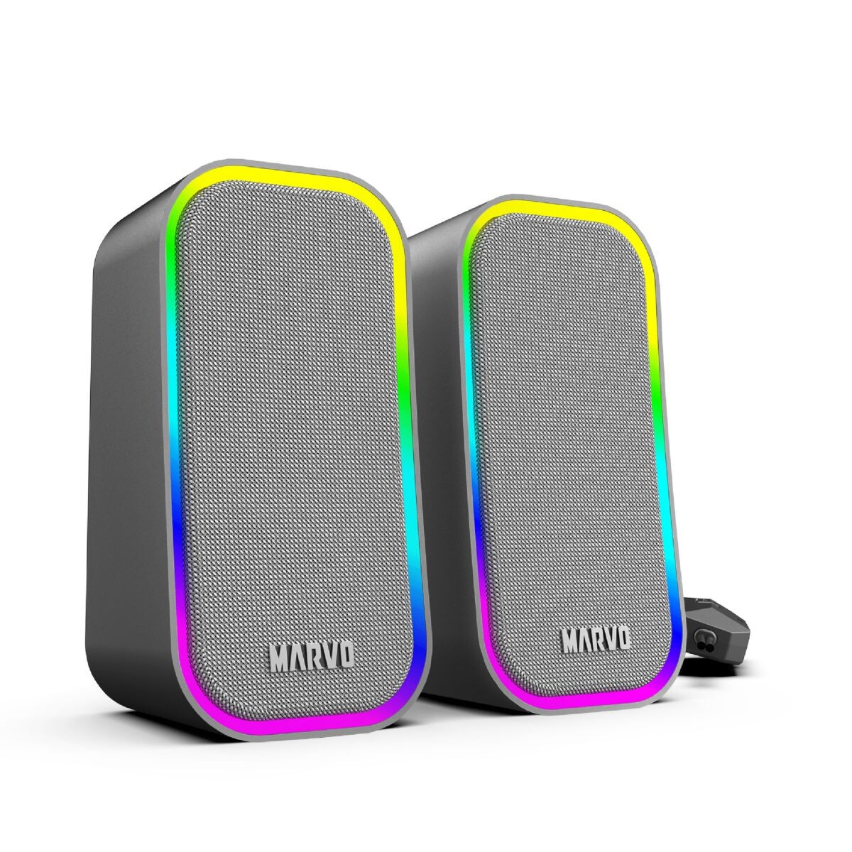 Parlante Gamer Pc Marvo Sg-285 2.0 Luz Rgb - GRIS 