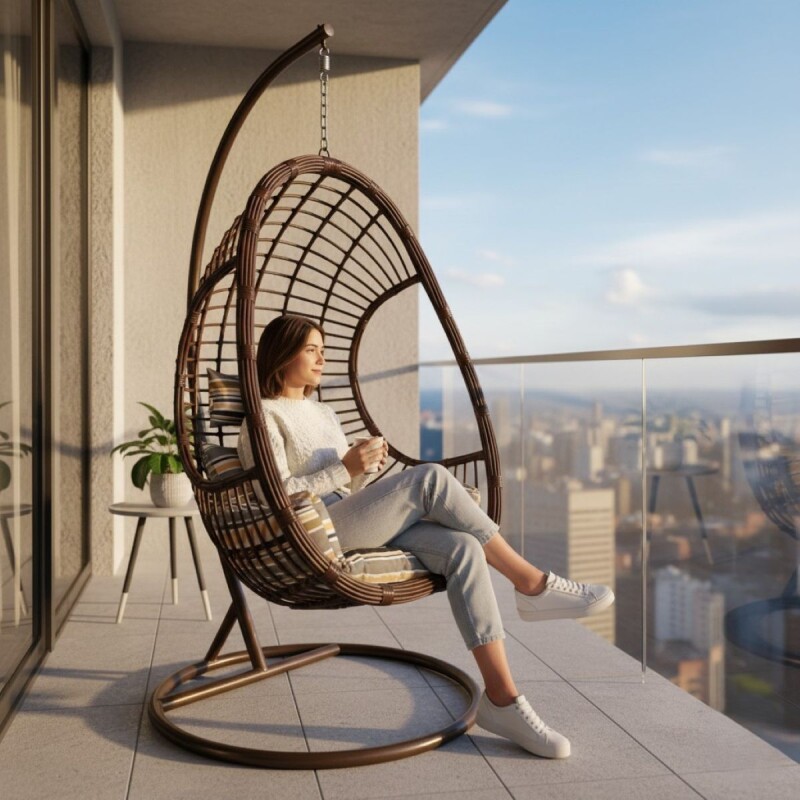 HAMACA COLG MARRON C/ALMOHADON Unica