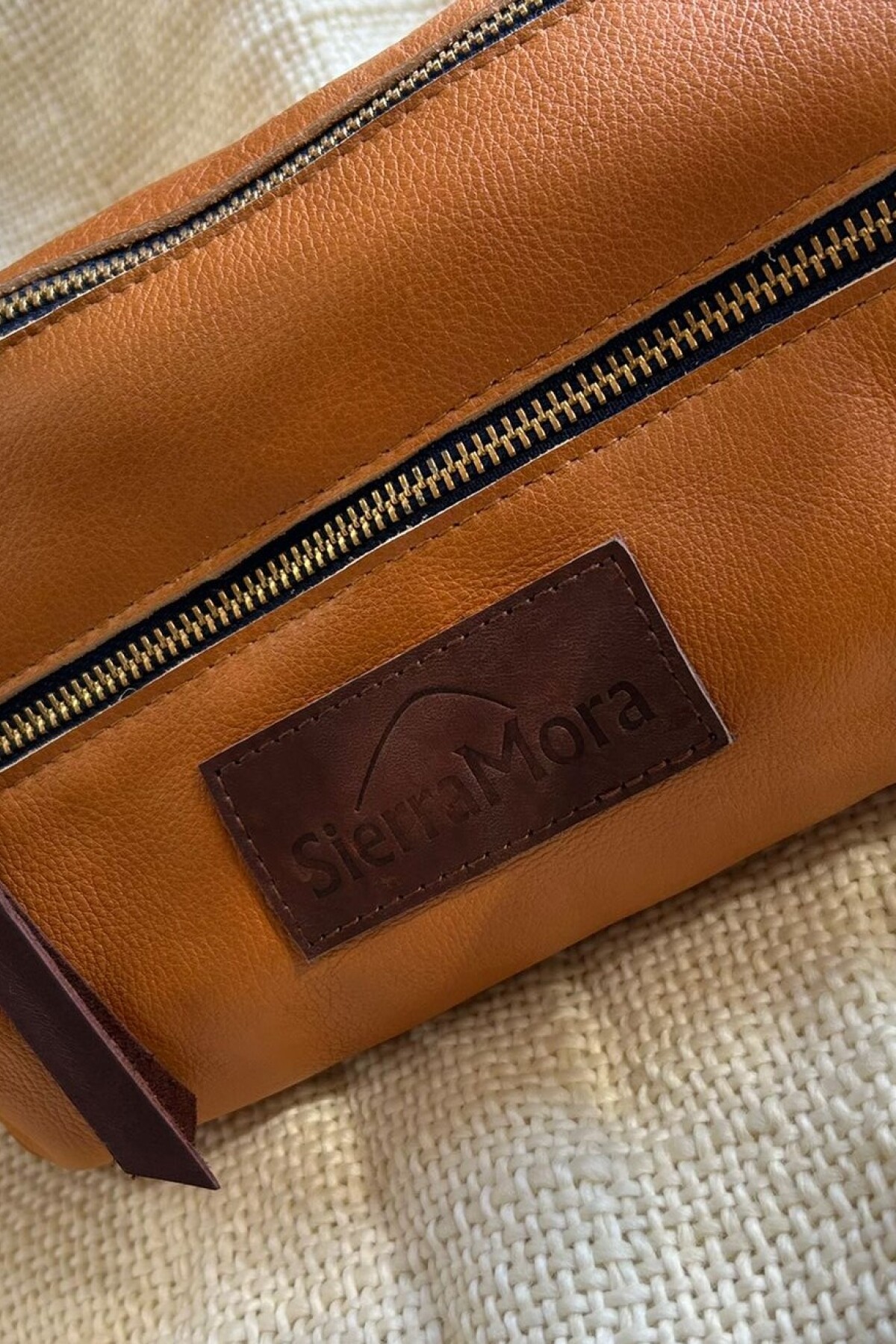 Necessaire de Cuero Honey Blue Zip