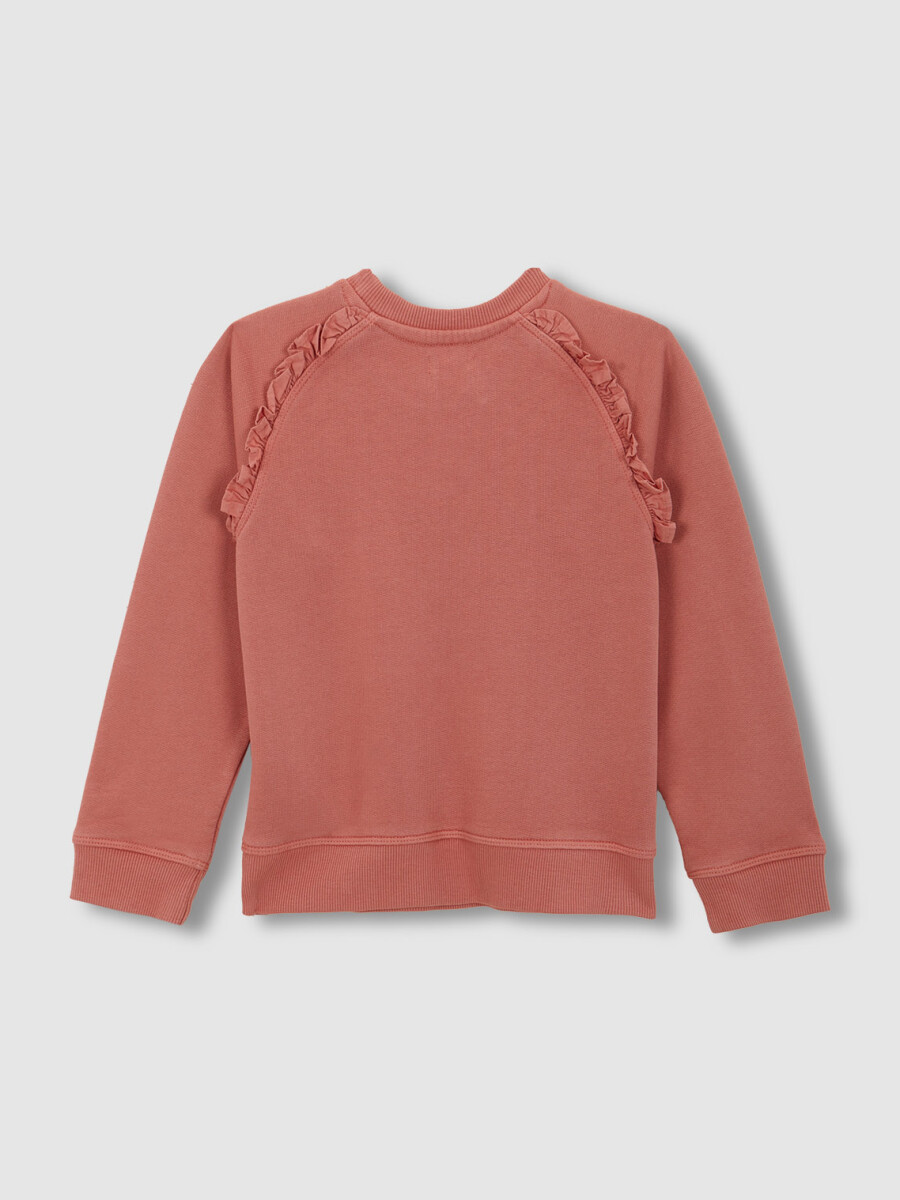 Sudadera Coral Con Volantes Granate
