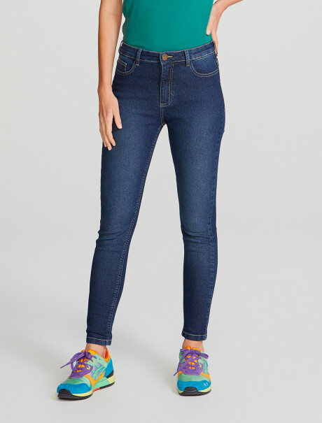 PANTALÓN DE JEAN CINTURA MEDIA SKINNY AZUL