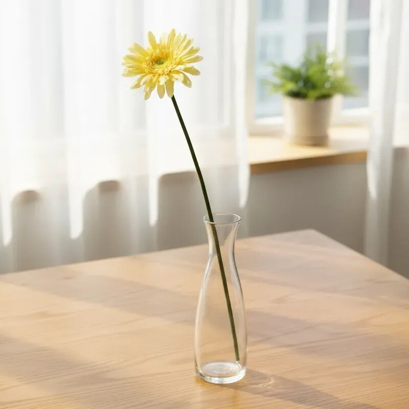 Flor Artificial Gerbera amarilla Tallo Largo - PRODUCTO CON DETALLES - Flor Artificial Gerbera amarilla Tallo Largo - PRODUCTO CON DETALLES -