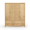 Ropero 4 Puertas 4 Cajones Madera Natural - Mari Miel