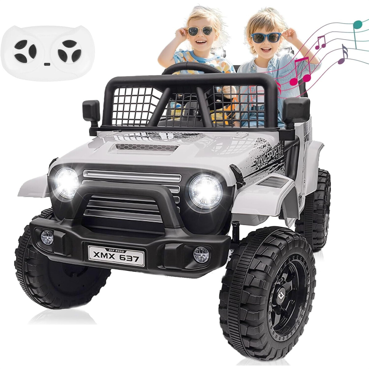 Jeep Eléctrico Infantil 4x4 Con Música Y Espacio De Carga Bjxmx637 - CAMIONETA ELECTRICA JEEP BJXMX637 