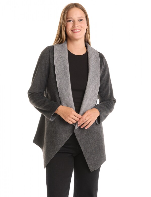 Cardigan Solapa Abie GRIS OSCURO