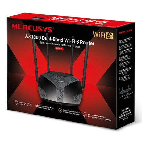 Mercusys - Router Wifi 6 de Doble Banda AX1800 MR70X - Wifi 802,11 Ax/ac/a/b/g/n. 1201MBPS a 5GHZ, 5 001