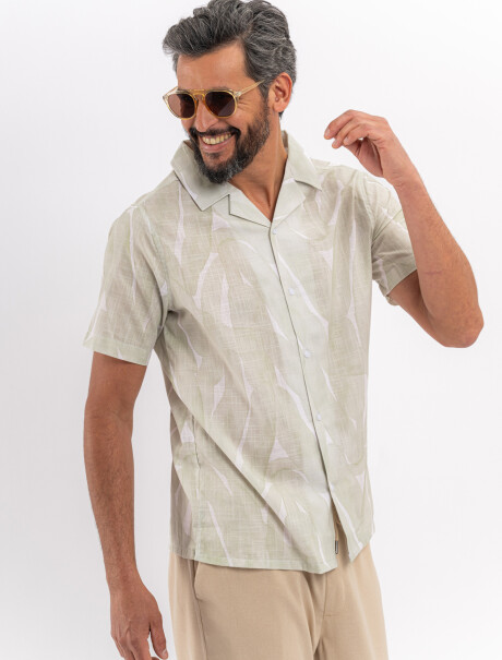 Camisa m/c rustica verde claro