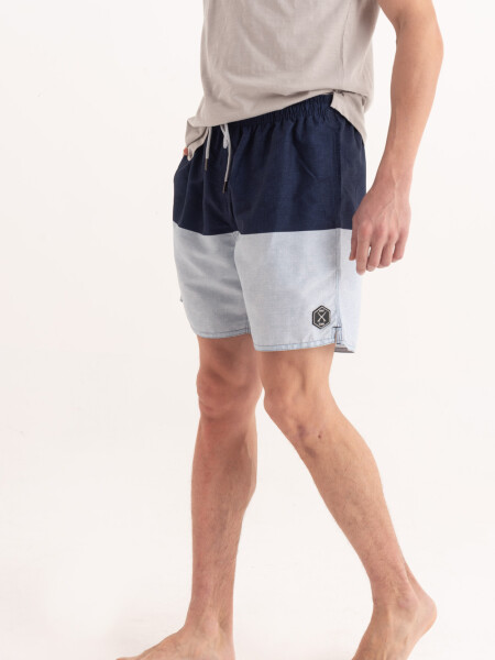 Short de baño bloques Azul