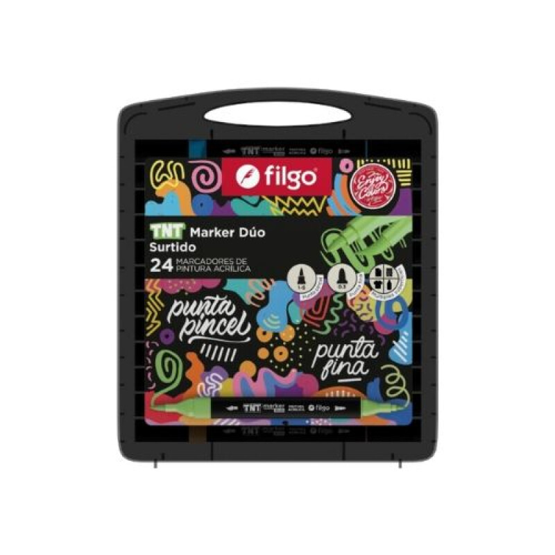 Filgo Marcador Tnt Duo Market - Estuche Plástico 24 surtidos Filgo Marcador Tnt Duo Market - Estuche Plástico 24 Surtidos