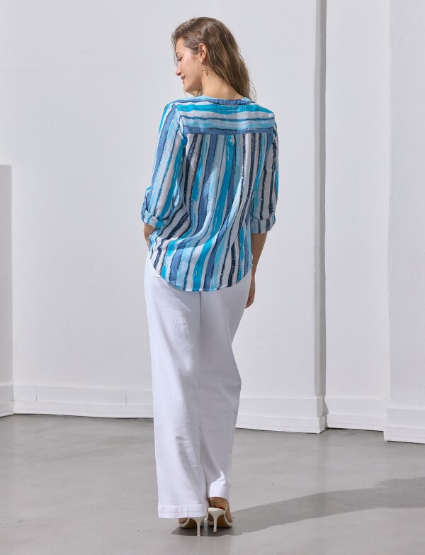 Blusa Printed MULTI/AZUL