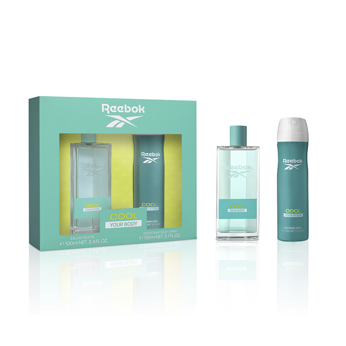 Set Reebok Edt 100 ml + Deosodorante corporal 150 ml - Cool for her 