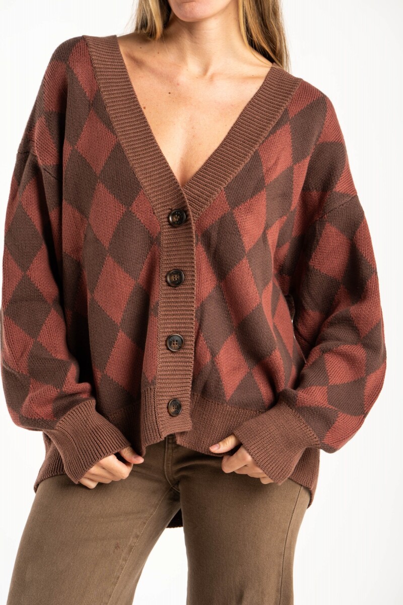 Cardigan Rombos Chocolate