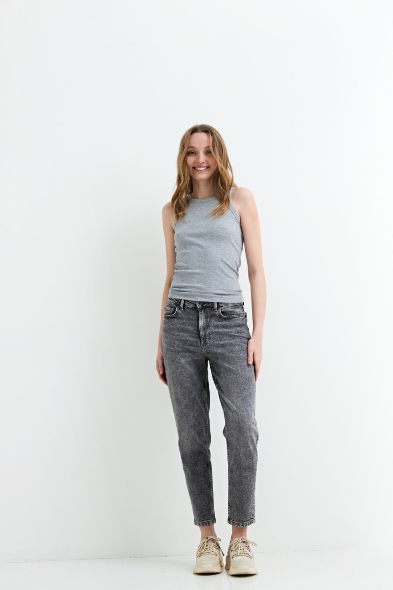 Musculosa en rib basica GRIS MELANGE