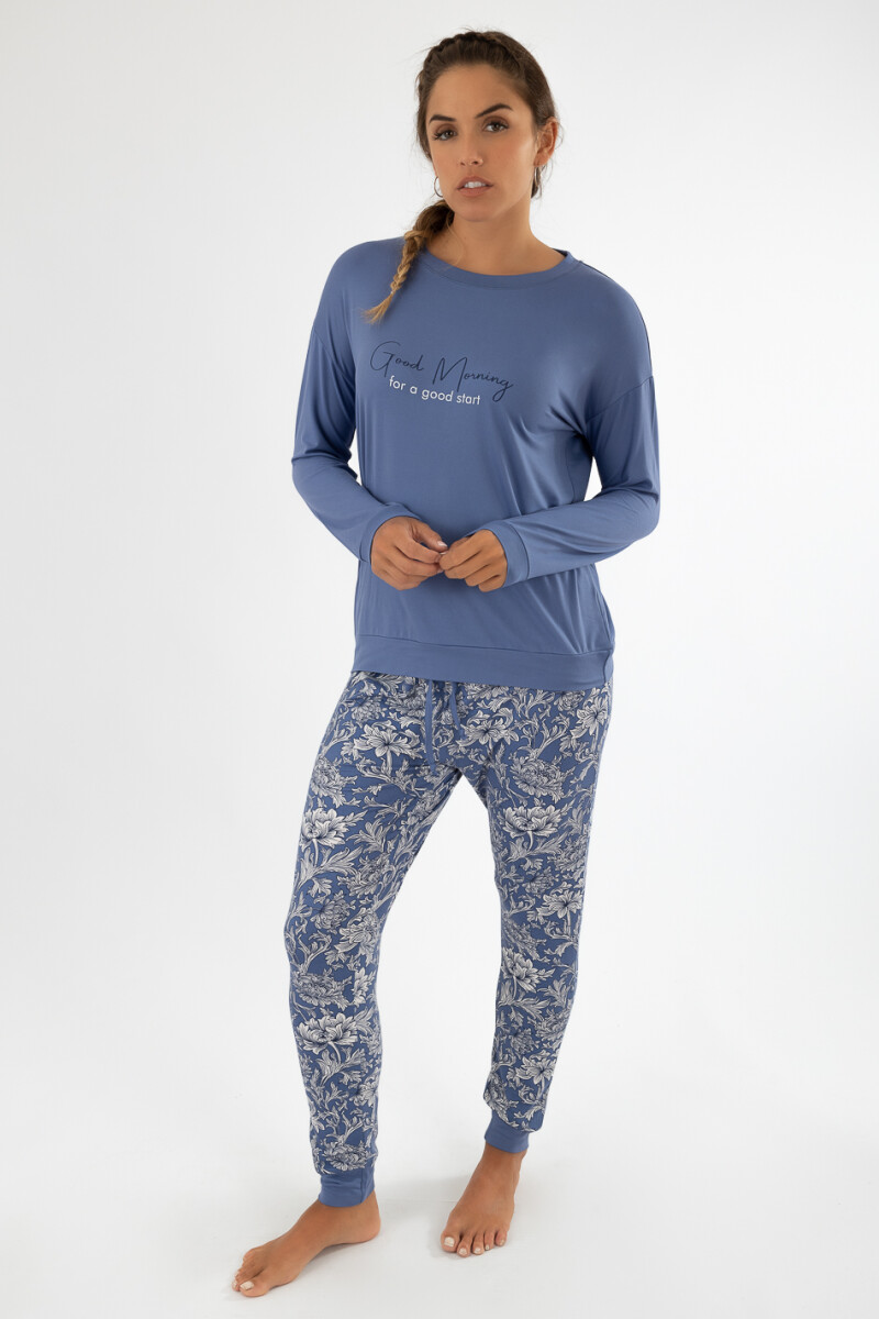 Pijama morrys - Azul piedra 
