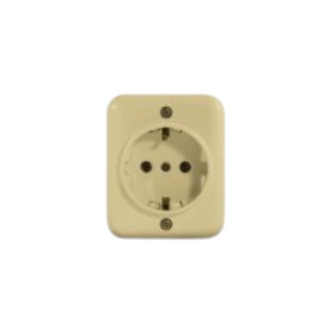 TOMA EXTERNA SCHUKO 2P+T MARFIL C/ ROSETA TOMA EXTERNA SCHUKO 2P+T MARFIL C/ ROSETA