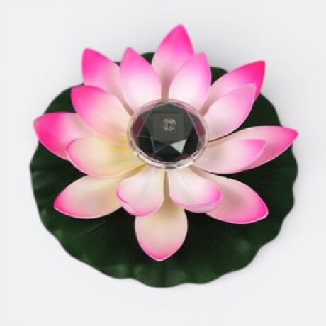 Flor De Loto Con Luz 28 cm Rosa