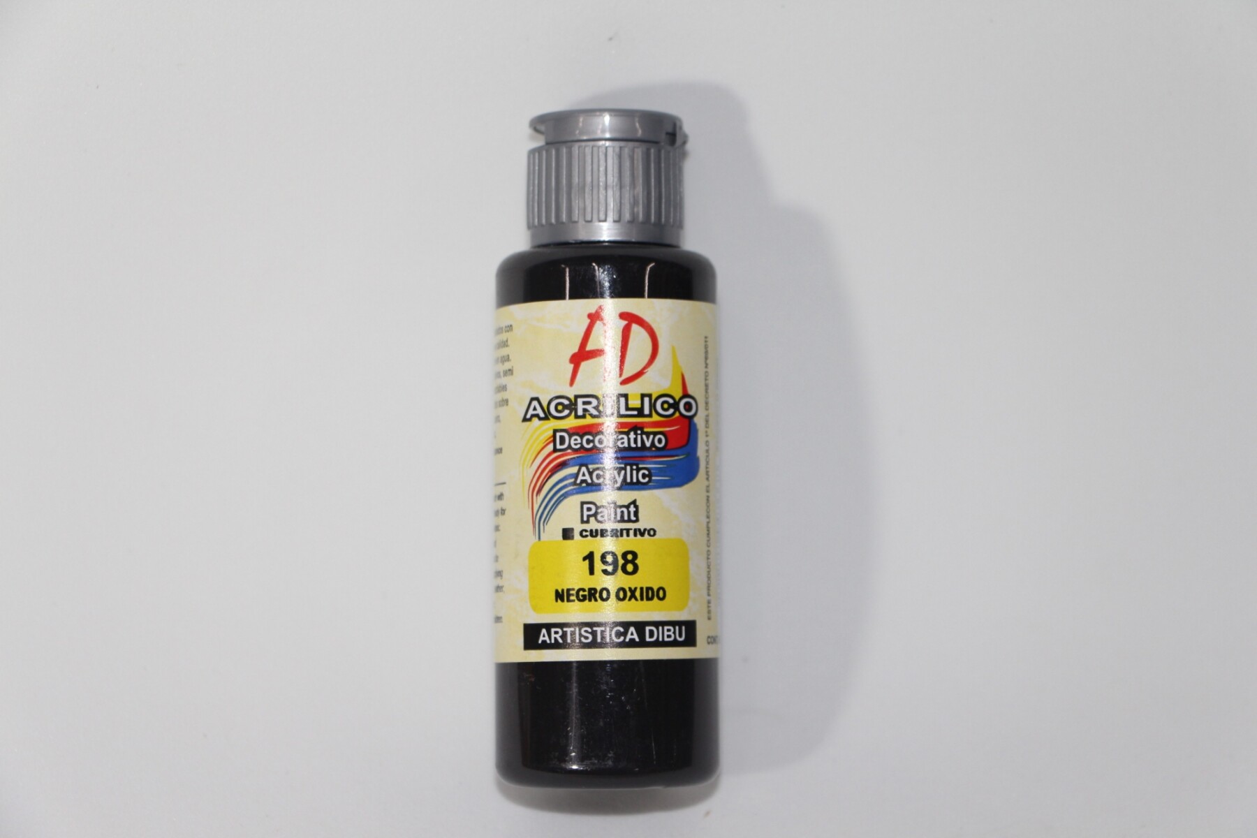 PINTURA ACRILICA ARTISTICA DIBU 60 ML. DIFERENTES COLORES - COLOR NEGRO OXIDO 198 