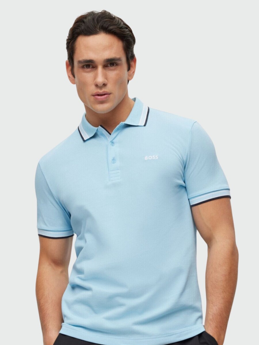 BOSS -Remera polo de algodón, slim fit , PASSERTIP - Verde 