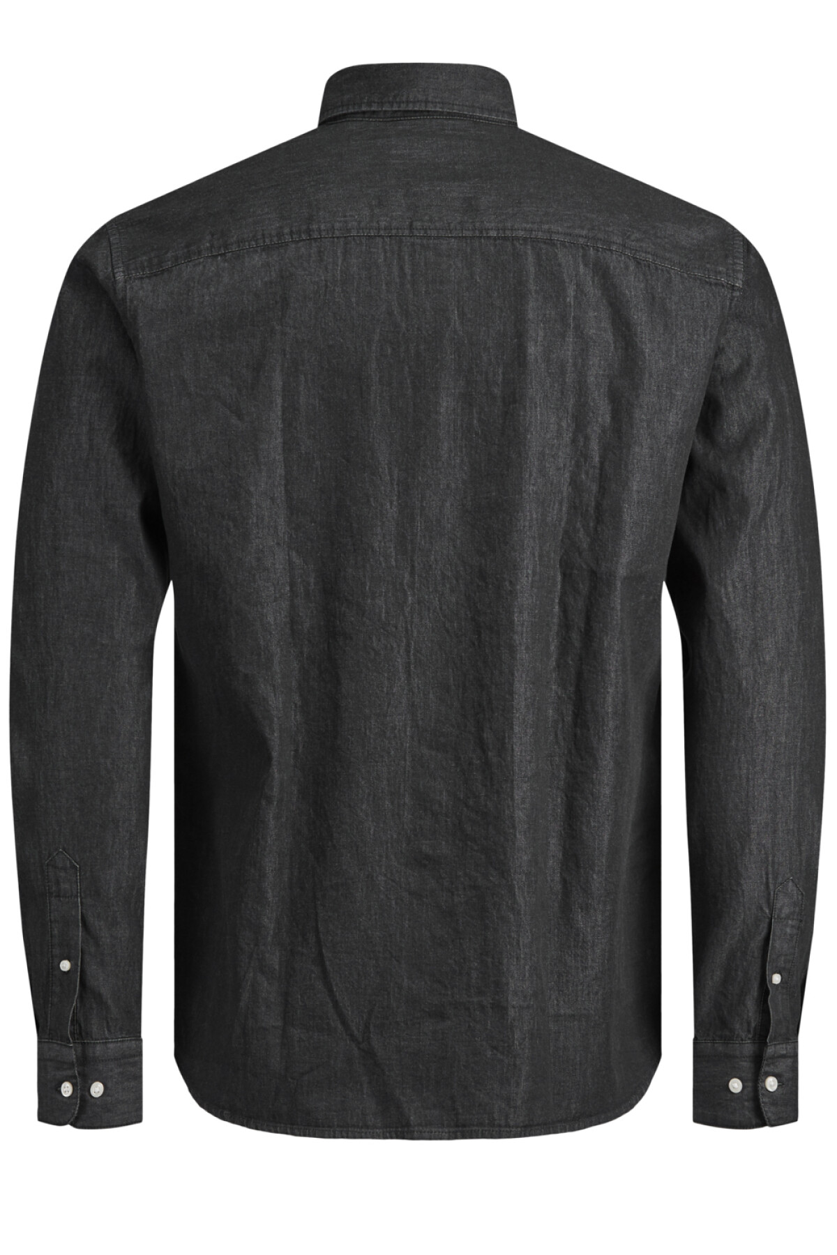 Camisa Plain Clásica Con Acabado Denim Black Denim