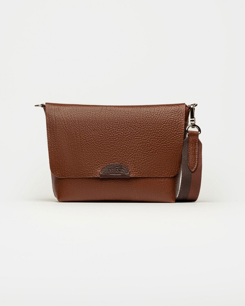 Morral Nina en cuero graneado - Tabaco Niquel 