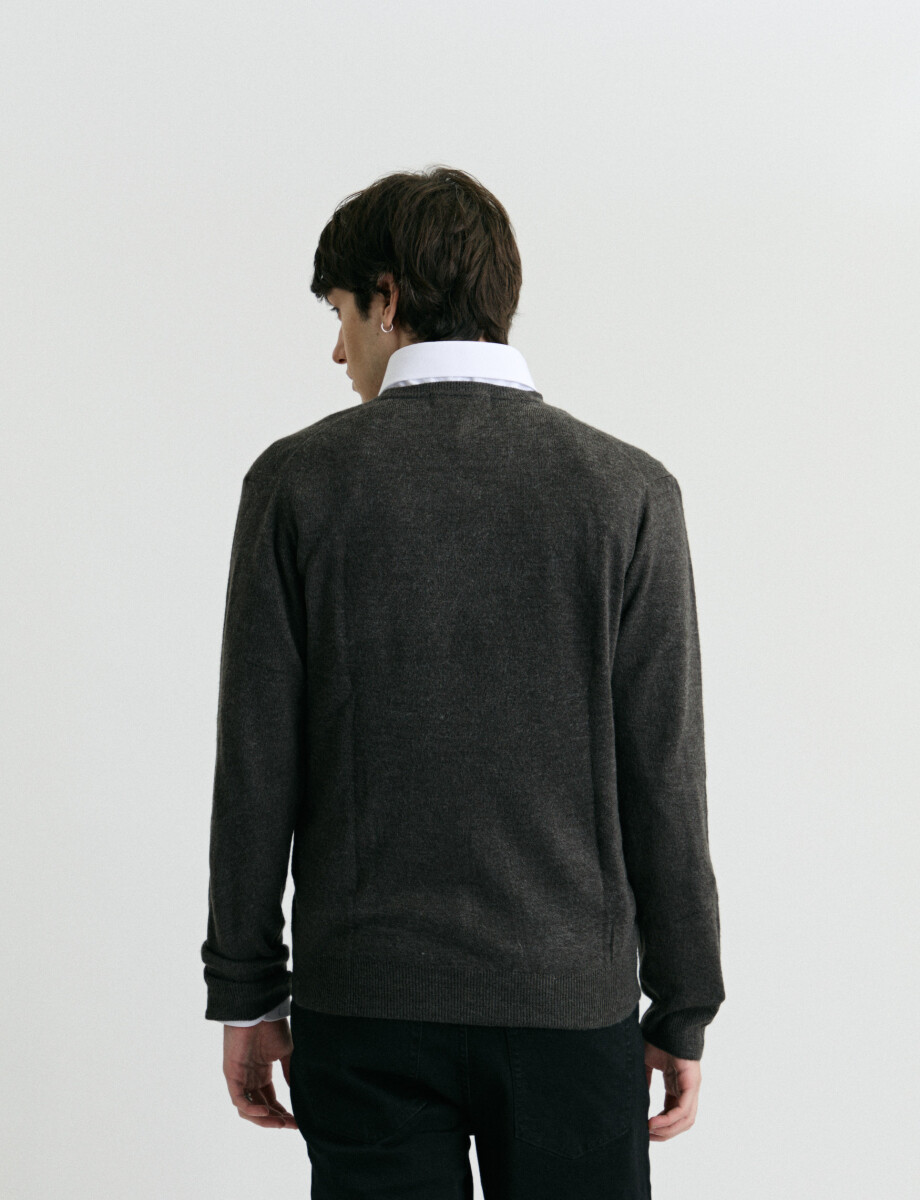 470313 SWEATER V HARRINGTON URBAN Gris Oscuro Melange