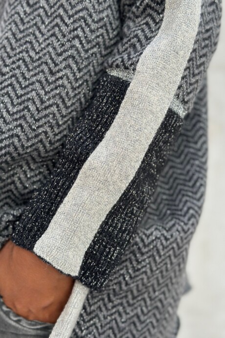 SWEATER CARLOTA Gris Con Detalles En Lurex